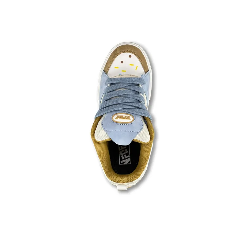 VFDF Ice Cream Ice Cream Anti Slip Wear Resistant Low Top Skateboard Shoes Unisex Beige Blue-3