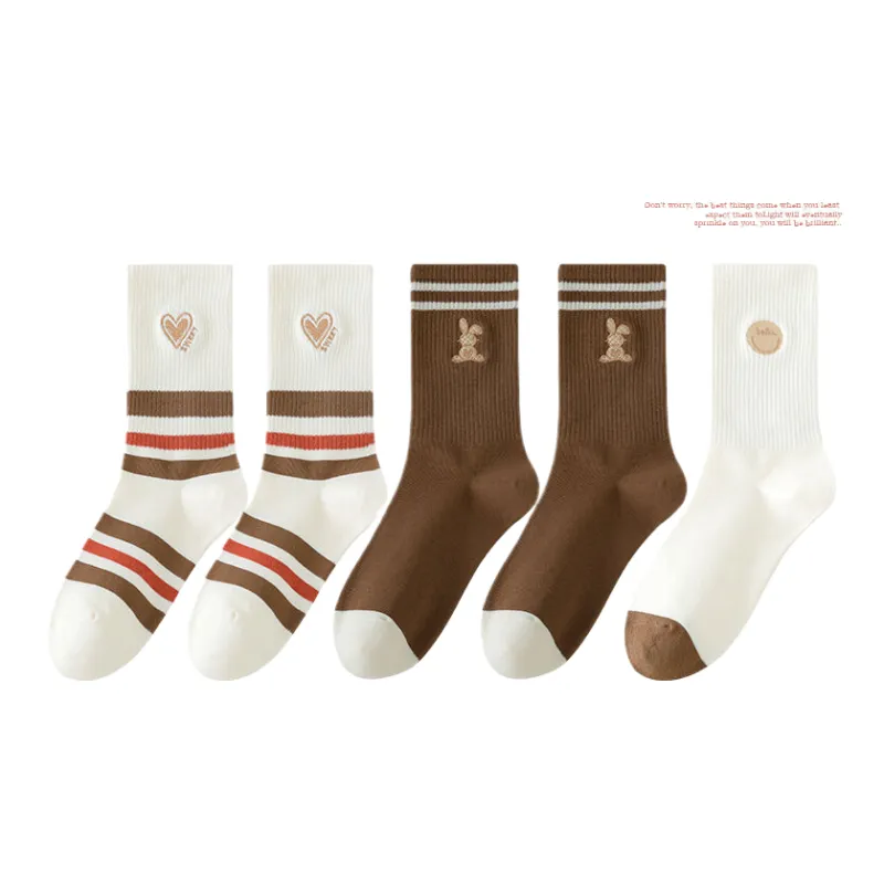 Lan Miao Mid Calf Socks Women's 5 Pack-2