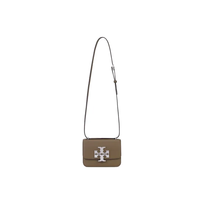 TORY BURCH Eleanor Litchi Grain Leather Envelope Bag, Crossbody Bag, Shoulder Bag Trumpets Women's Mushroom Gray-0