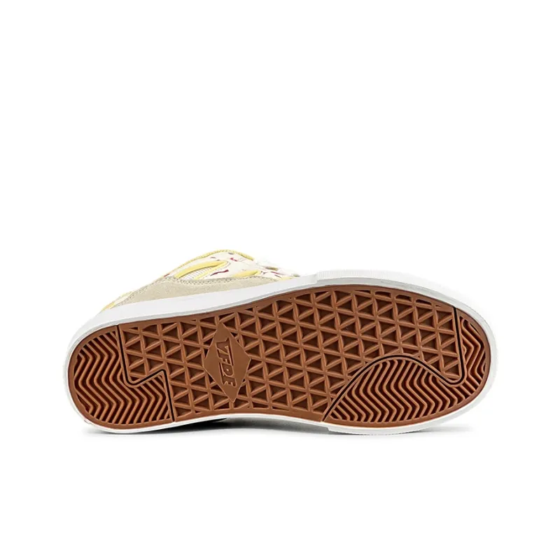 VFDF Durable Lightweight And Breathable Low-Top Skateboard Shoes Unisex Yellow Brown White-5