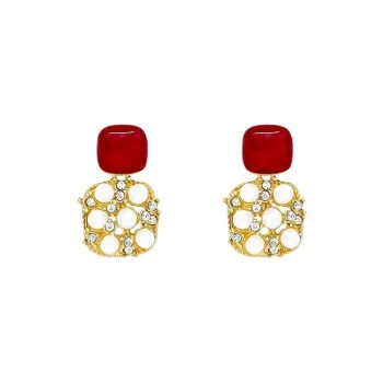 Tong Tong Rabbit Flash Diamond Resin Earrings Women's