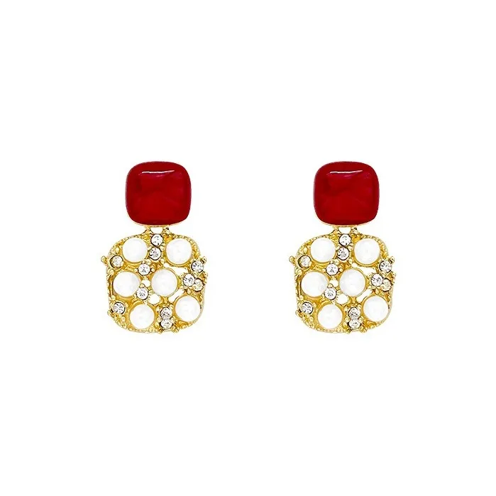 Tong Tong Rabbit Flash Diamond Resin Earrings Women's-0
