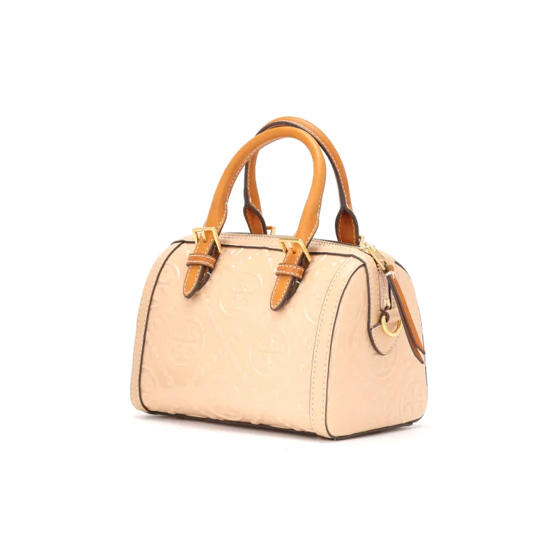 TORY BURCH T Monogram Leather Shoulder Bag Crossbody Bag Handbag Small Size Women's Light Peach-1
