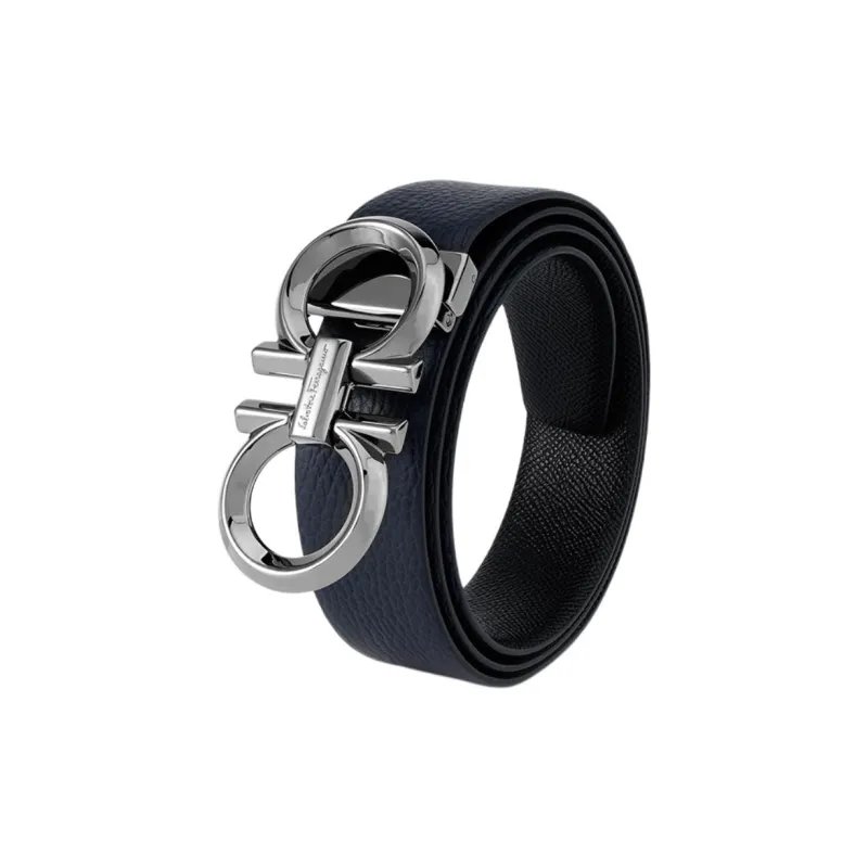 FERRAGAMO Cow Leather Leather Belts Men's Width  3.5cm-2