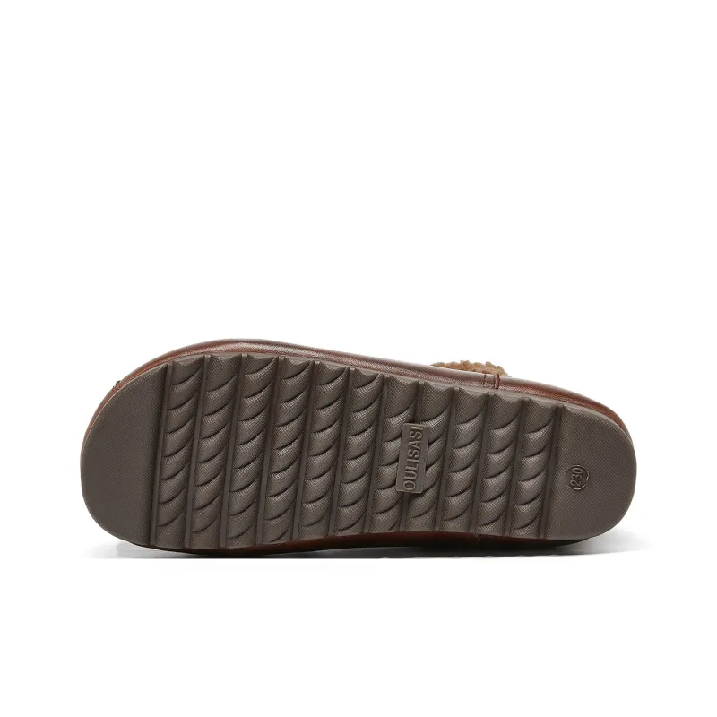 OULISASI Ankle Boots Women's Brown/Black-3