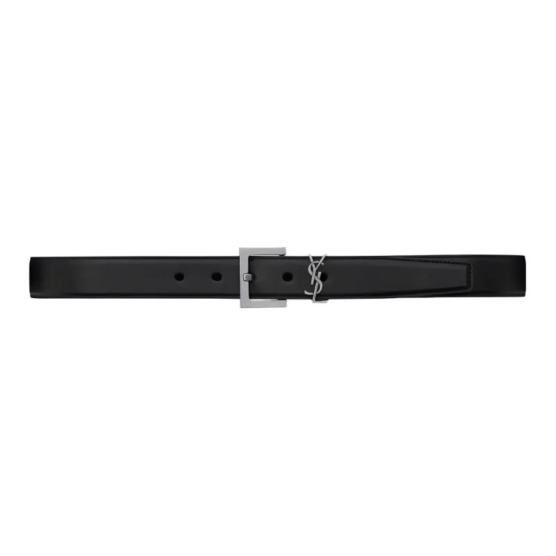 SAINT LAURENT Cassandre Square Buckle Belt-1