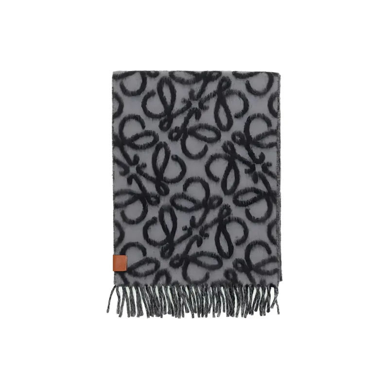 LOEWE Knit Scarves Women's Gray-2