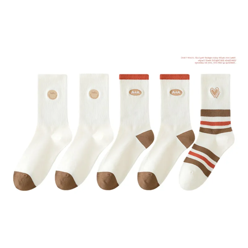 Lan Miao Mid Calf Socks Women's 5 Pack-3