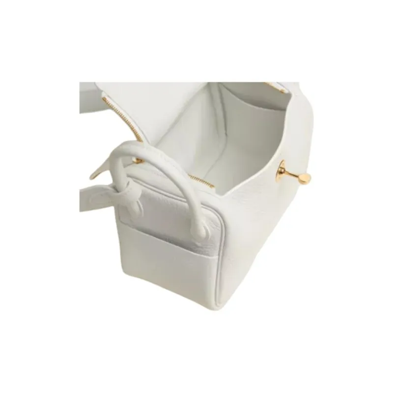 HERMES Lindy Clemence Leather Shoulder Bag Crossbody Bag Handbag Mini Women's 0U New White-3