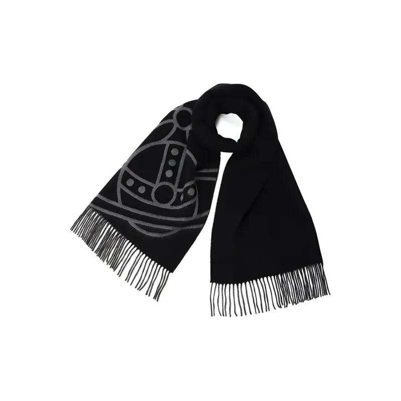 Vivienne Westwood Knit Scarves Unisex Black/Gray-2