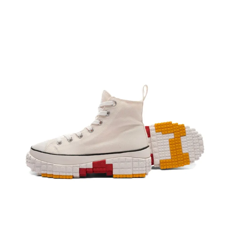 Ccilu Building Blocks Shoes Lightweight Height Increasing High Top Canvas Shoes Unisex GREENPLAX-3