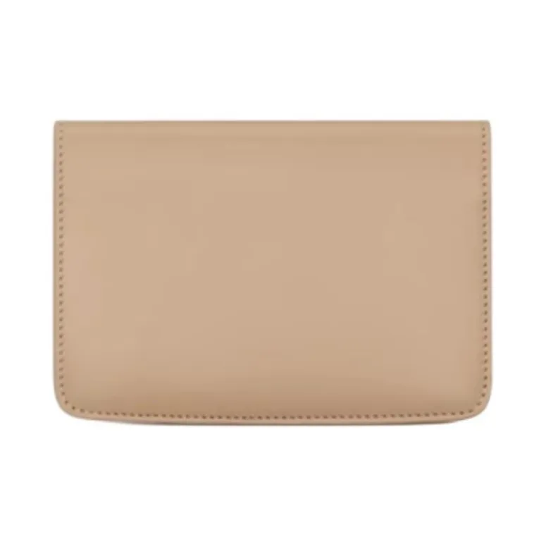 SAINT LAURENT Cow Leather Passport Holder Unisex Dark Toffee Brown-2