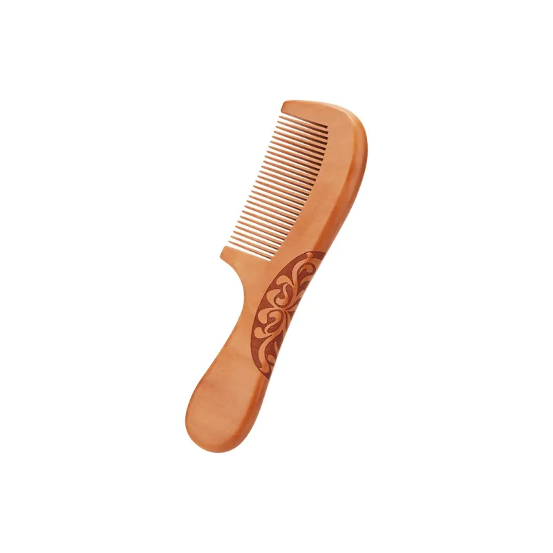 Shame Auspicious Clouds Brogues Combs, Natural Wooden Comb, Classic Vintage Peachwood Comb Peachwood Comb Massage-1