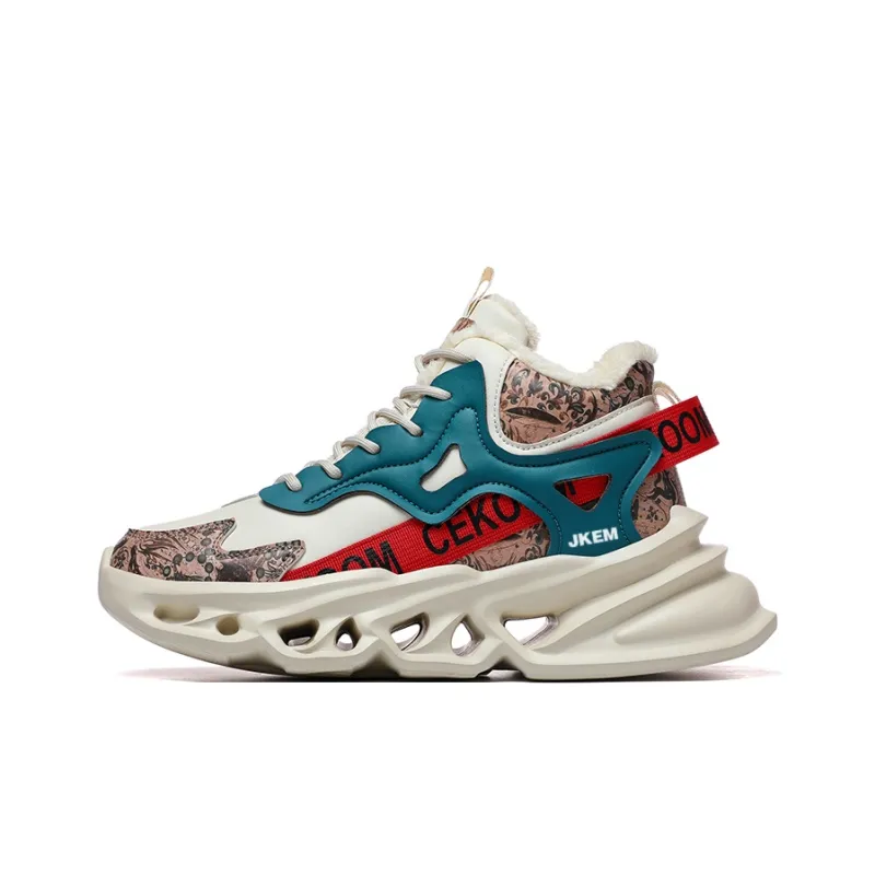 JKEM Anti-Slip And Wear-Resistant Warm High-Top Chunky Sneakers Men's-14