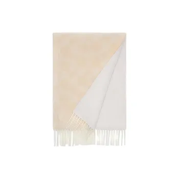 COACH Cashmere Knit Scarves Unisex Double Sided Light Camel/Beige