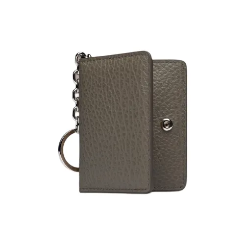 Maison Margiela Grained Calfskin Card Holder Women's Dark Gray