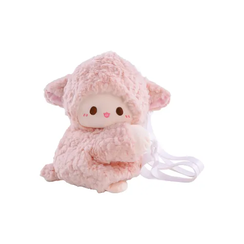 Holding Bamboo Plush Backpack Medium Size Women's Pink