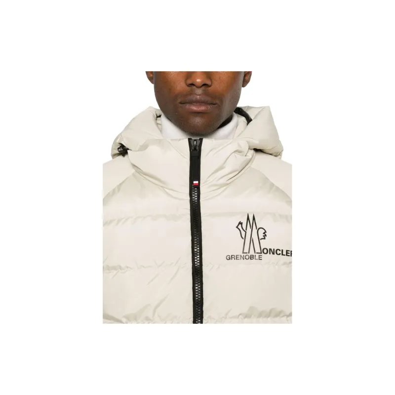 Moncler Grenoble Logo Printed Zip Up Straight Hem Jacket-4