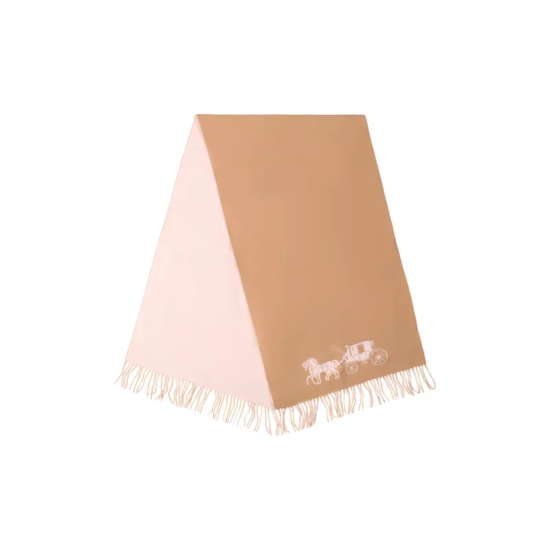 COACH Wool Knit Scarves Unisex Khaki-1