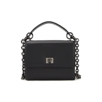CALVIN KLEIN Sheepskin Handbag Medium Size Women's Space Black