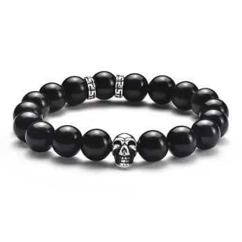 IDEAGEMER Obsidian Bracelets Men's