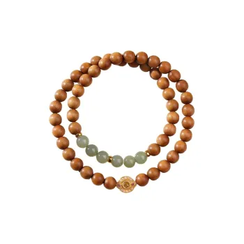 Moon Seal Hundred Rivers Laoshan Sandalwood Wooden Bracelets Unisex