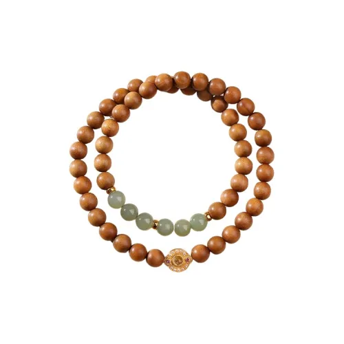 Moon Seal Hundred Rivers Laoshan Sandalwood Wooden Bracelets Unisex