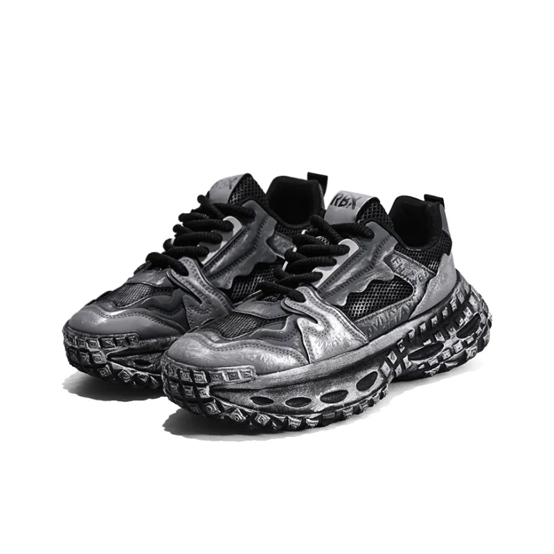 RENBEN Anti Slip And Wear Resistant Height Increasing Low Top Chunky Sneakers Men's-12