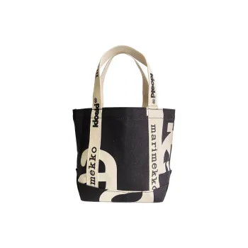 Marimekko Cotton Fabric Tote Bag, Shopping Bag, Handbag Mini Women's Black White