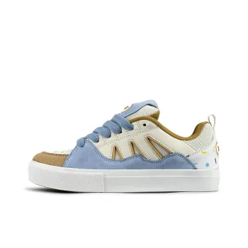 VFDF Ice Cream Ice Cream Anti Slip Wear Resistant Low Top Skateboard Shoes Unisex Beige Blue