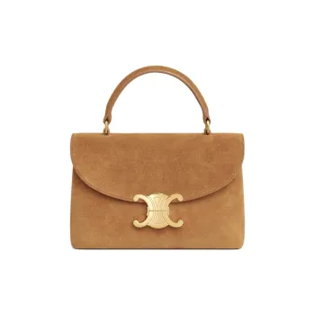 CELINE Suede Calfskin Shoulder Bag, Crossbody Bag, Handbag Women's Brown