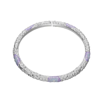 Heart Grass 999 Fine Silver Bangles Women's