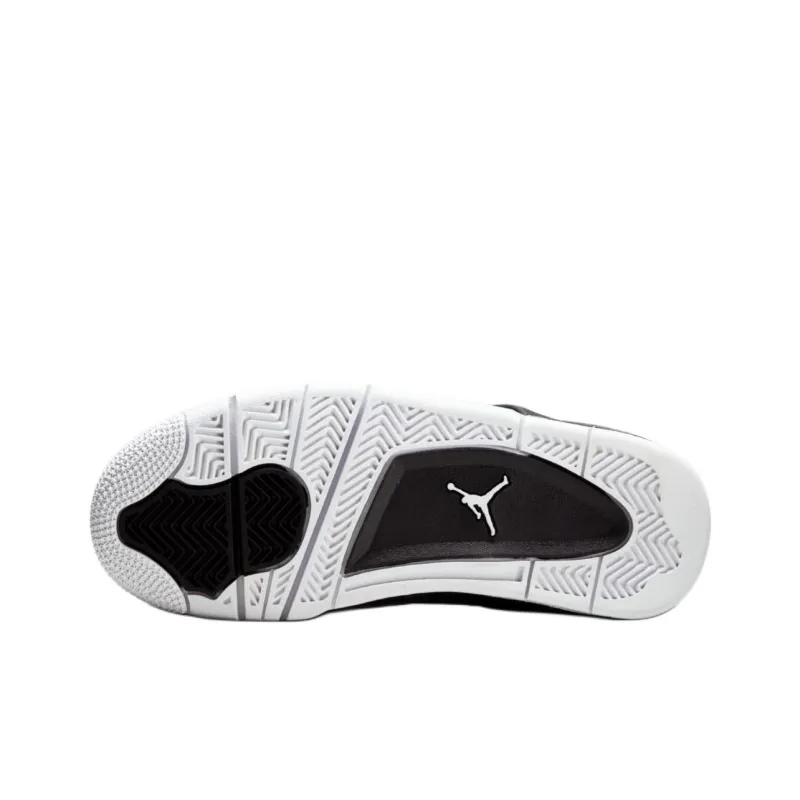 Jordan Air Jordan 4 Slip Resistant Anti Kick High Top Children's Basketball Shoes Black Unisex-5