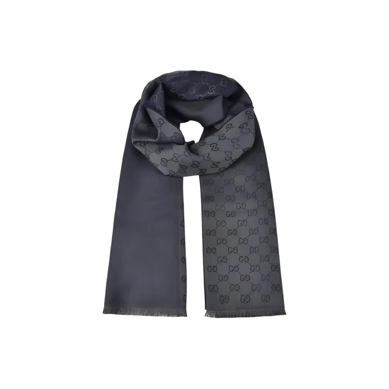 GUCCI Knit Scarves Unisex Navy Blue-3