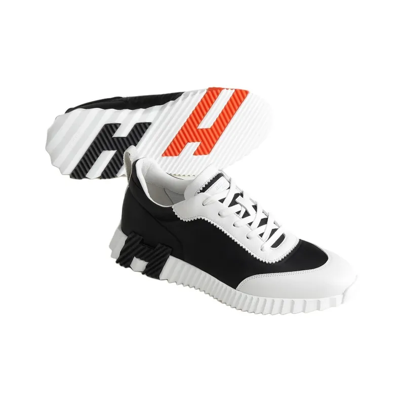 HERMES Bouncing Low Top Casual Shoes Men's Black-3