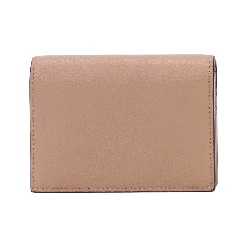GUCCI Animalier Series Leather Wallets Card Holders Regular Women's Nude Pink-2