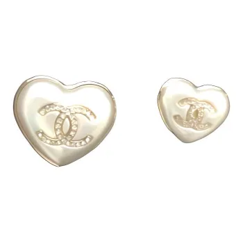 CHANEL CC Crystal Brooches Women's White