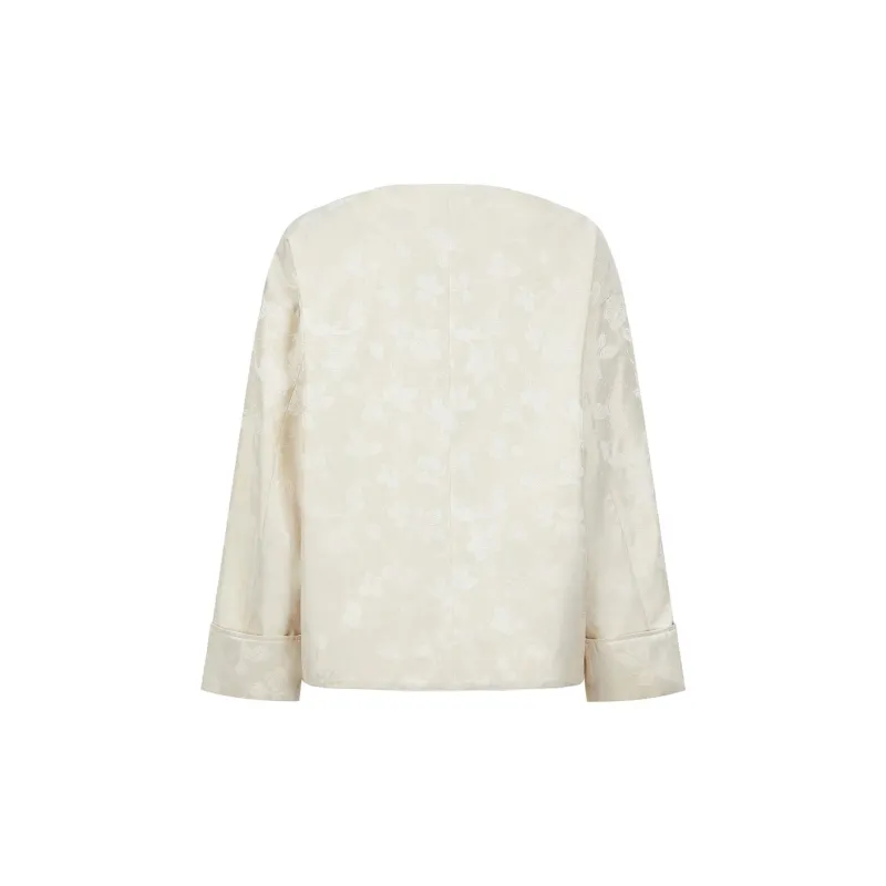JZ. ANNAKRO x FEIYISONGJINQIANXIAOPING LIANMINGKUAN Cropped Coats Women's Beige-1