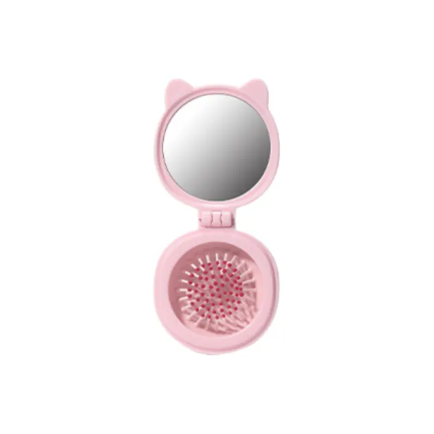 LMLTOP Cartoon Small And Portable Folding Mirror Comb Fluffing Up-0