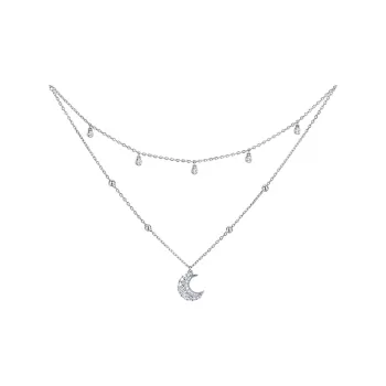 FANCI Dreamy Heart Moon Series S925 Silver Necklaces Women's