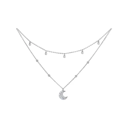 FANCI Dreamy Heart Moon Series S925 Silver Necklaces Women's
