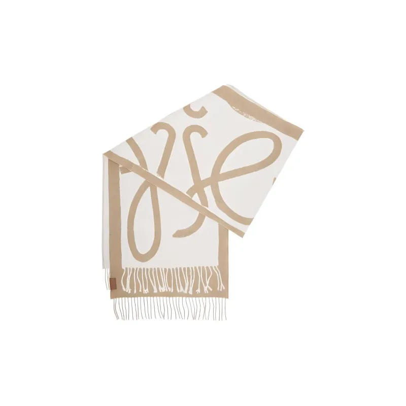 LOEWE Anagram Jacquard Fringed Edge Scarf-1