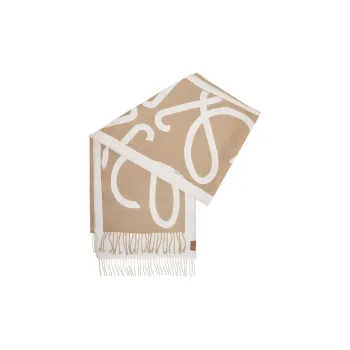 LOEWE Anagram Jacquard Fringed Edge Scarf