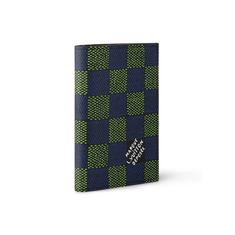 LOUIS VUITTON Passport Cover Damier Heritage Blue/Green-1