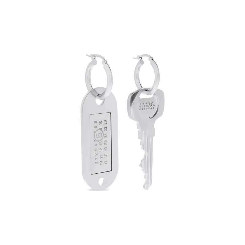 MM6 Maison Margiela Logo Engraved Embellished Earrings-3