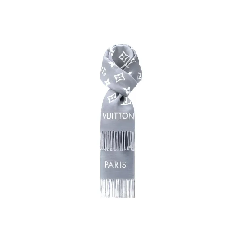 LOUIS VUITTON Knit Scarves Unisex Gray-1