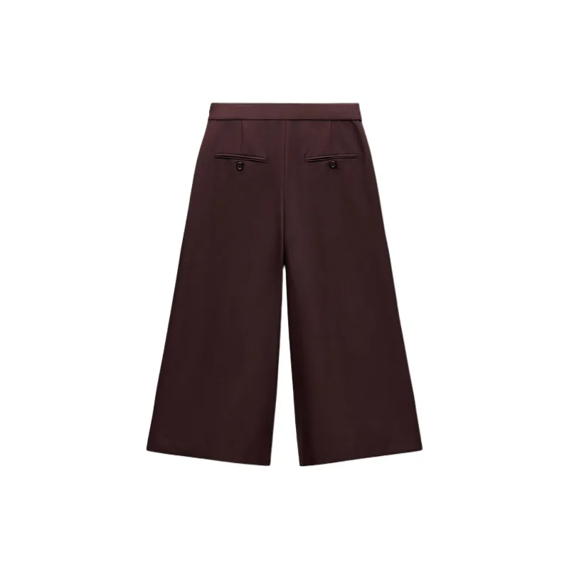 ZARA ZW Series Casual Pants Women's Dark Purple-1
