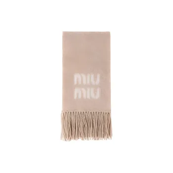MIU MIU Knit Scarves Unisex Neutral Color