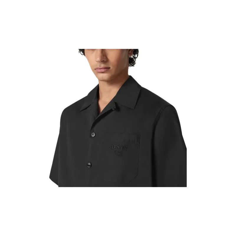 VERSACE Medusa Chains Embroidered Short Sleeved Shirt-4