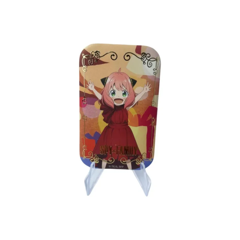 Gu Niang Anya Forger Loid Forger Yor Forger Bond Forger SPY X FAMILY Gold Foil Square Badges-0